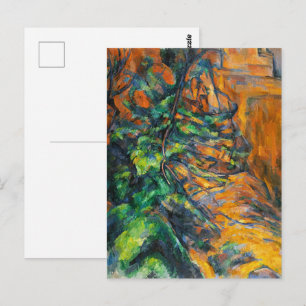 Postal Impresión de arte vintage de rocas y ramas de Ceza
