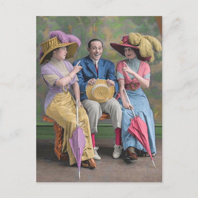 Postal impresión de artistas de vaudeville de alrededor d (Anverso)