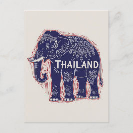 Postal Impresión de bloques de elefantes de Tailandia