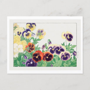 Postal Impresión de bloques de madera de paneles de japon