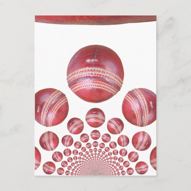 Postal Impresión de bolas de cricket para aficionados al  (Anverso)