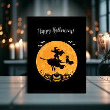 Impresión de brujas y calabazas de Halloween de es