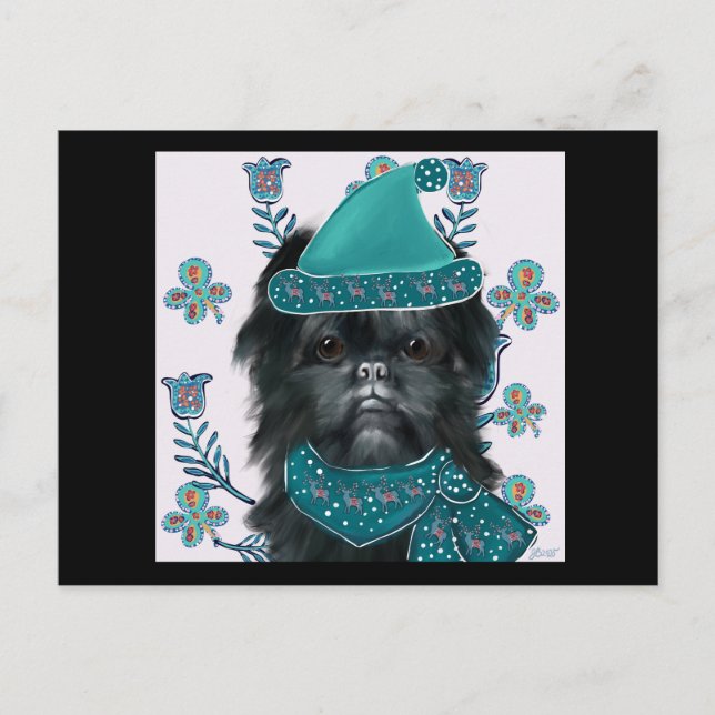 Postal Impresión de canvas de Affenpinscher (Anverso)