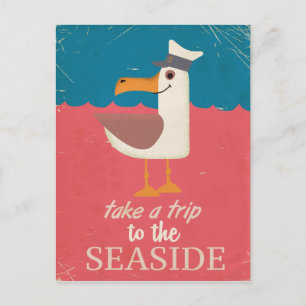 Postal impresión de cartel de vacaciones junto al mar de 