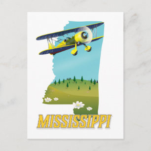 Postal Impresión de cartel de viaje del mapa vintage de M