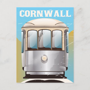 Postal Impresión de cartel vintage de vacaciones de Cornw