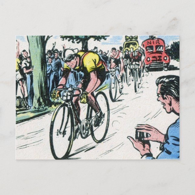 Postal Impresión de ciclo de vintage (Anverso)