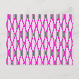Postal Impresión de cinta de medio siglo - rosa y gris / 