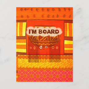 Postal Impresión de colores tradicionales africanos rojos