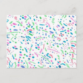 Postal Impresión de confetti pastel