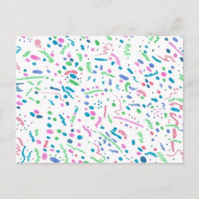 Postal Impresión de confetti pastel (Anverso)