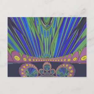 Postal Impresión de diseño de arte decorativo negro azul