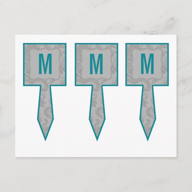 Postal Impresión de encaje de Damasco Gris moderno de 3 c (Anverso)