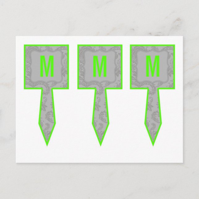 Postal Impresión de encaje de Damasco Gris moderno de 3 c (Anverso)