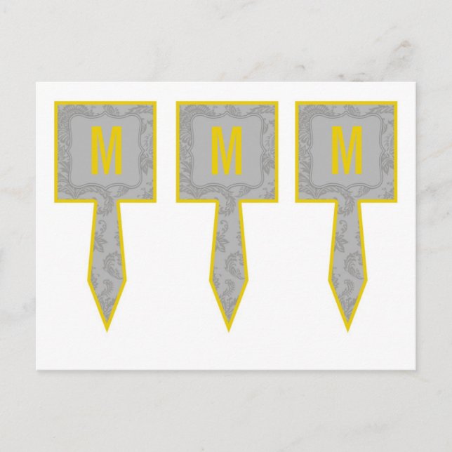 Postal Impresión de encaje de Damasco Gris moderno de 3 c (Anverso)