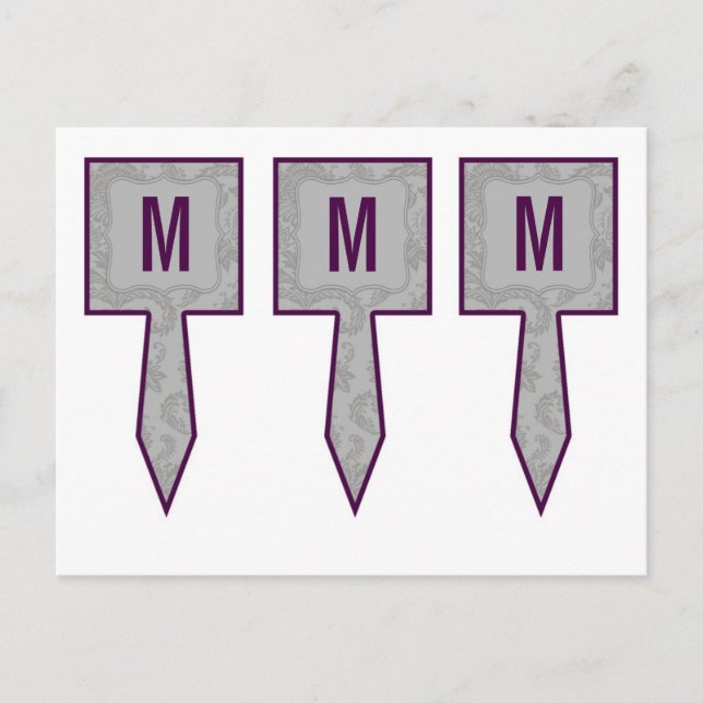 Postal Impresión de encaje de Damasco Gris moderno de 3 c (Anverso)