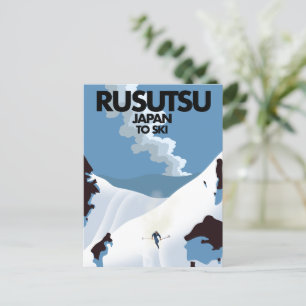 Postal Impresión de esquí en Rusutsu Japón