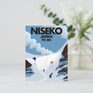 Postal Impresión de esquí Niseko Japón