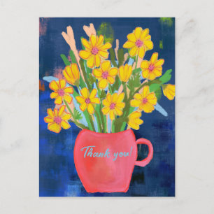Postal Impresión de Flor Gracias