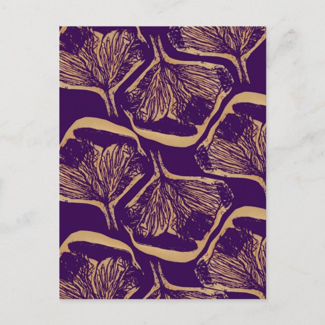 Postal Impresión de flores moradas (Anverso)