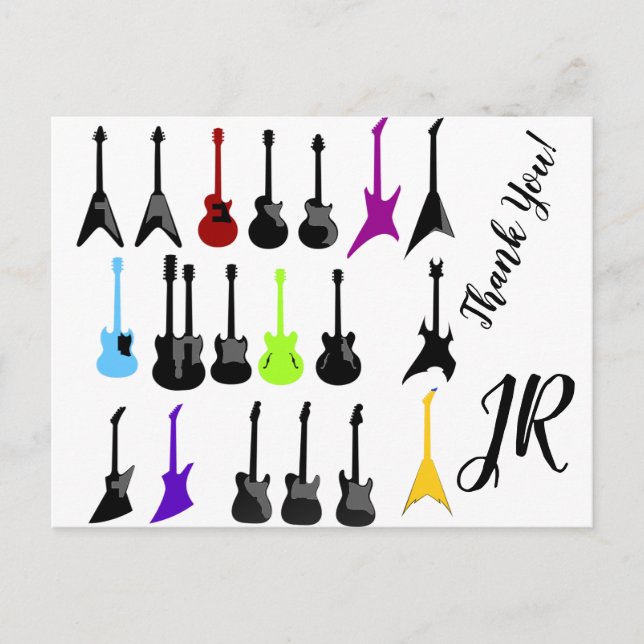 Postal Impresión de guitarra personalizada (Anverso)