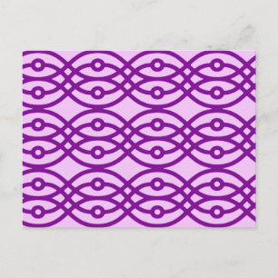 Postal Impresión de kimono, lavanda y púrpura