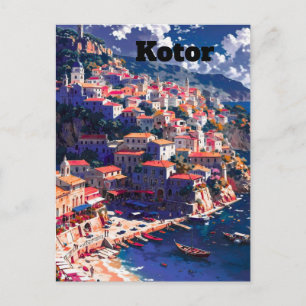 Postal Impresión de Kotor Arte de paisaje de decoración d