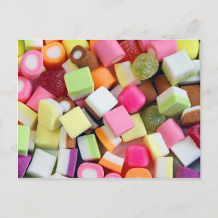 Postal Impresión de la mezcla de dulces fiesta colorida