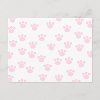 Postal Impresión de la pata de animales. Patrón rosa clar