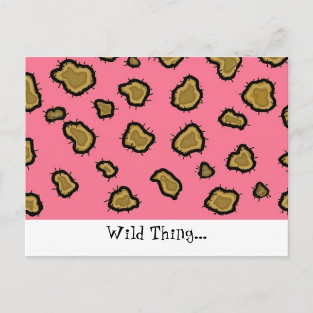 Postal Impresión de leopardo rosa (Anverso)