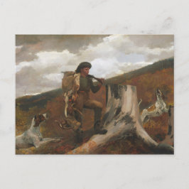 Postal Impresión de lienzo para cazadores y perros