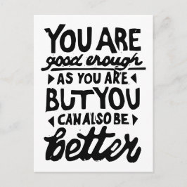 Postal Impresión de línea de cotización motivadora