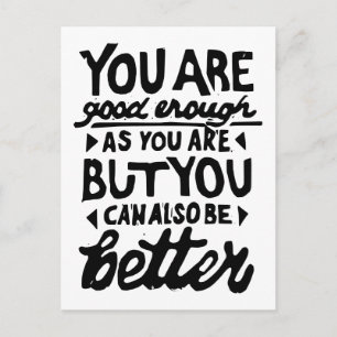 Postal Impresión de línea de cotización motivadora