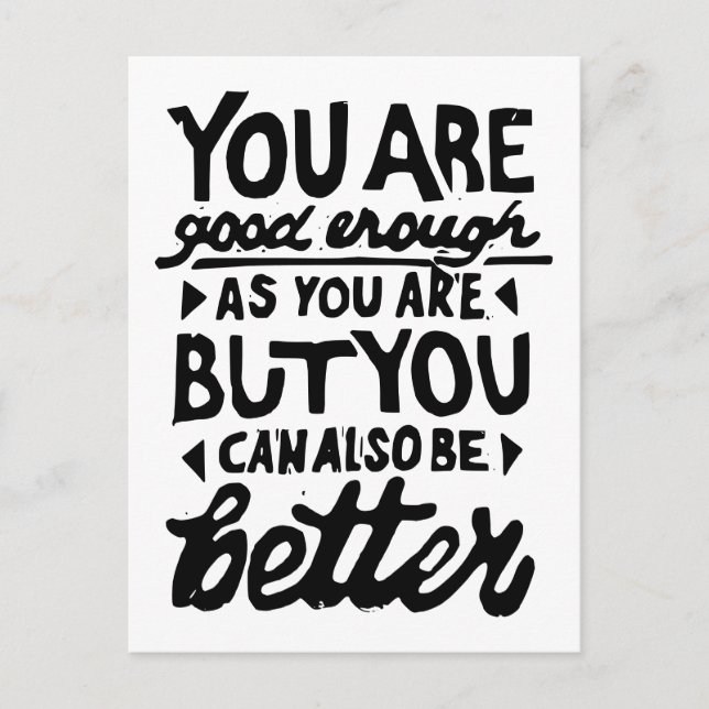 Postal Impresión de línea de cotización motivadora (Anverso)