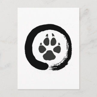 Postal Impresión de lobo zen