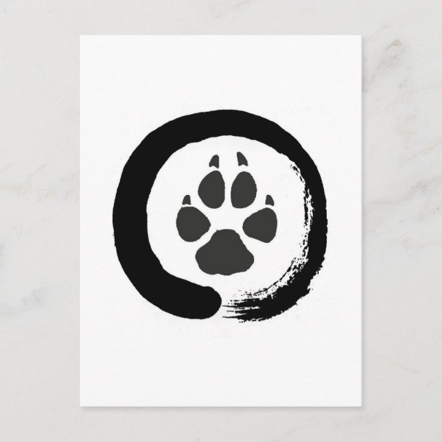 Postal Impresión de lobo zen (Anverso)