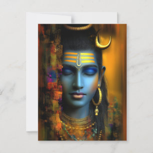 Postal Impresión de Lord Shiva: Arte visionario abstracto