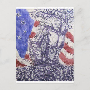 Postal impresión de madera antigua de ironside