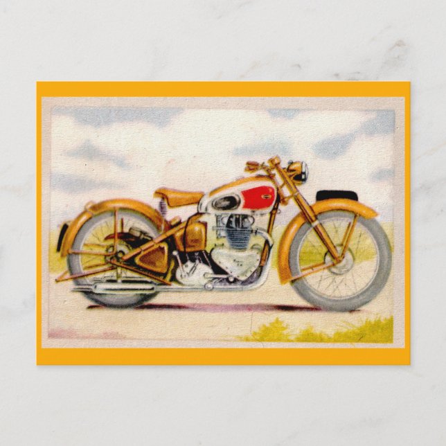 Postal Impresión de motocicletas de vintage (Anverso)