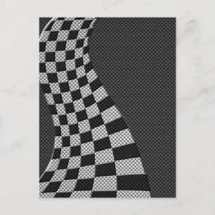 Postal Impresión de onda de la bandera de la Carreras de 