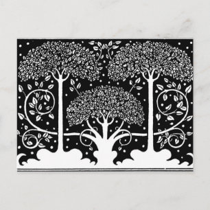 Postal Impresión de patrón de árbol Art Nouveau de Aubrey
