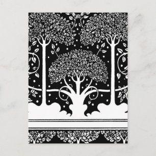 Postal Impresión de patrón de árbol Art Nouveau de Aubrey
