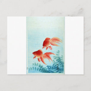 Postal Impresión de pescado japonés vintage
