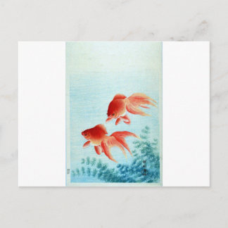 Postal Impresión de pescado japonés vintage