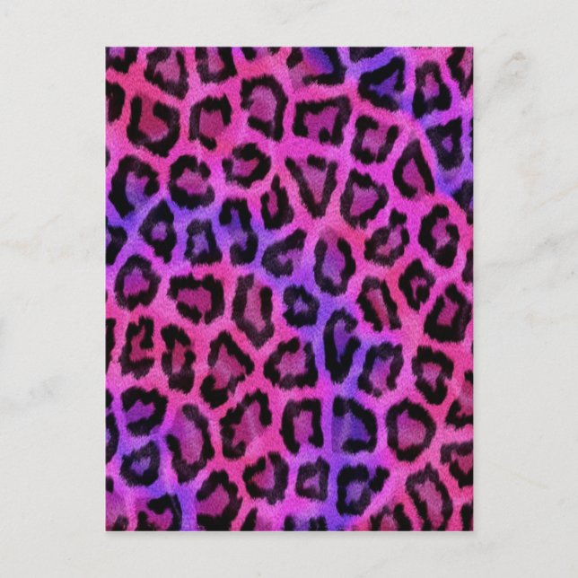 Postal Impresión de piel de leopardo rosa (Anverso)