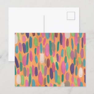 Postal Impresión de pincel de naranja