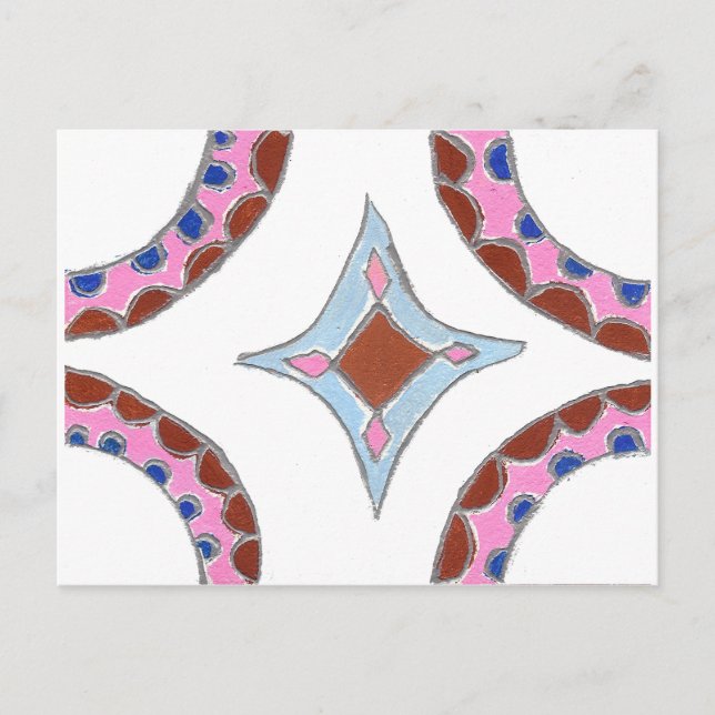 Postal Impresión de pintura de aceite de Mandala (Anverso)