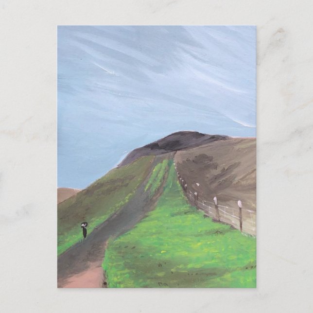 Postal Impresión de pintura de alza de montaña (Anverso)