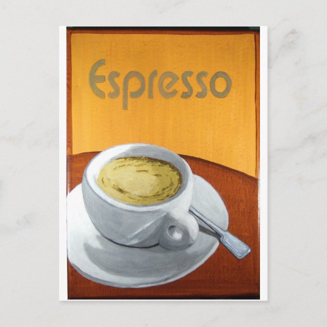 Postal Impresión de pintura de espresso (Anverso)