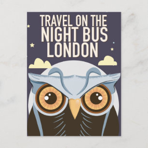 Postal Impresión de póster de búho de Londres.